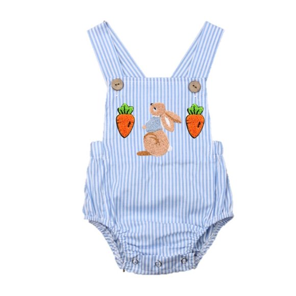 Bunny Birthday Easter Girl Boy Outfit Clothes Dress Peter Rabbit romper twins - Picture 1 of 6